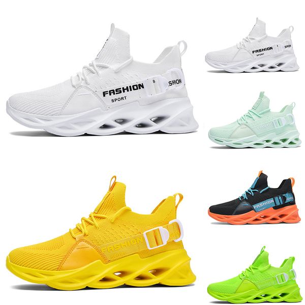 

non-brand men women running shoes black white lake green volt lemon yellow orange breathable mens fashion trainers outdoor sports sneakers 3