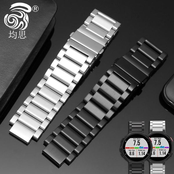 

watch bands convex steel band 22 * 15mm wristband for g-armin 235 / 735xt 235l 230 220 620 smart watchband metal stainless chain, Black;brown