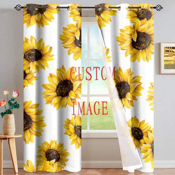 

curtain & drapes customize your image/logo window for bedroom living room home decor kitchen full shade draperies modern grommet