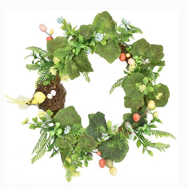 

artificial eucalyptus wreath hanging green leaf flower wedding decoration front door festival celebration vines garland decorative flowers &