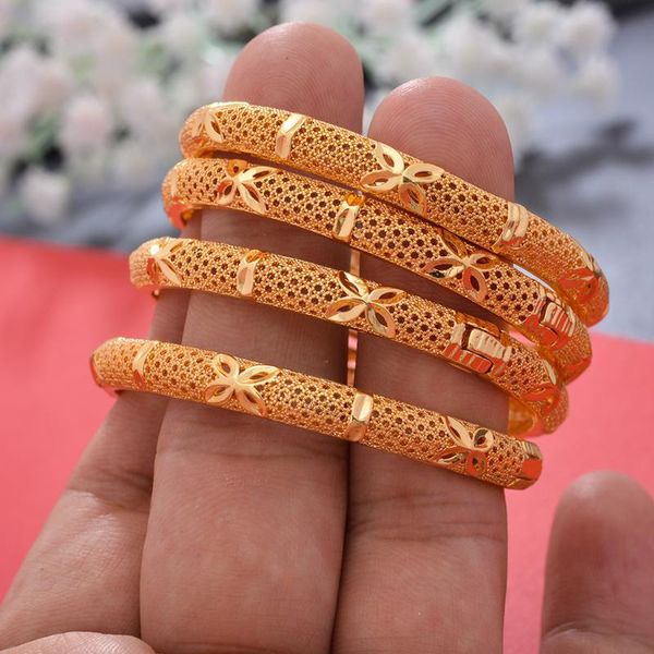 

bangle 4pcs/lot baby gold color bangles for child kids dubai circle bracelet jewelry arab middle eastern african fashion copper, Black