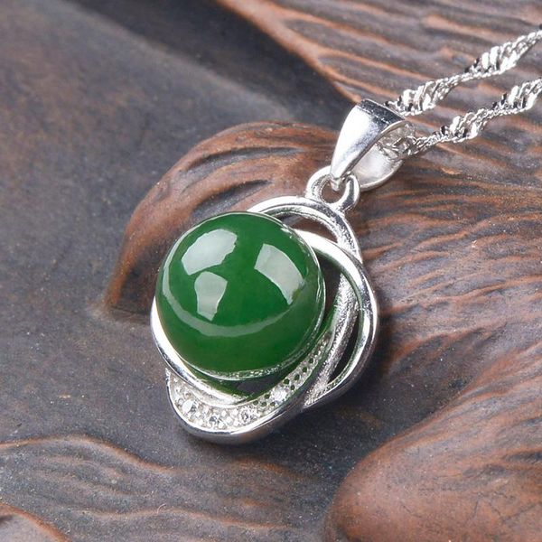 

natural jasper green jade pendant with 925 sterling silver jadeite necklace ring earing jewellery set bracelet, earrings &, Black