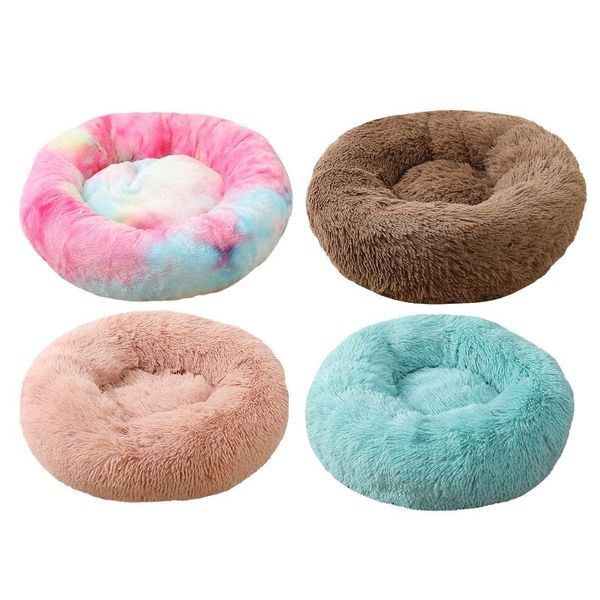 

50/70/100cm plush pet mat removable and washable round bed dog cat litter winter warm beds & furniture