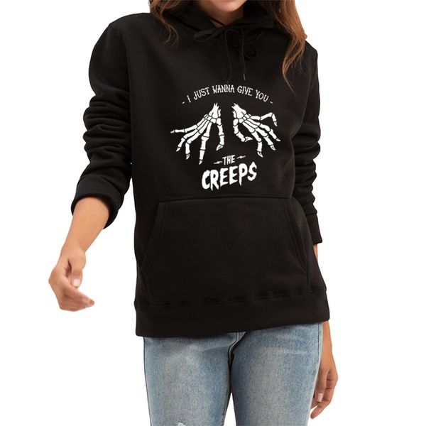 

2021 autumn and winter new halloween skull letter printed sweater for women, Black