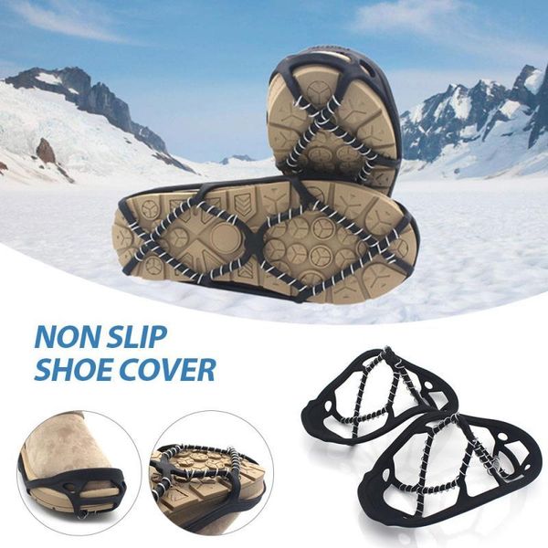 

cords, slings and webbing 1 pair outdoor climbing ice crampons snow stainless steel non-slip shoe covers silicone gear fast