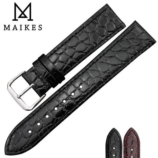 

watch bands maikes accessories genuine leather strap crocodile pattern wrist band soft watchbands 12mm -20mm black bracelets, Black;brown