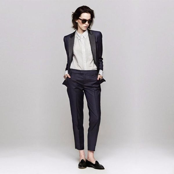 

spring summer custom women 2 pieces sets business suits slim pants suit formal ol work long sleeve trouser tuxedo w78 women's two piece, White