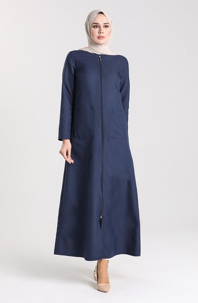 

minahill navy blue abaya 4054-01 ethnic clothing, Red