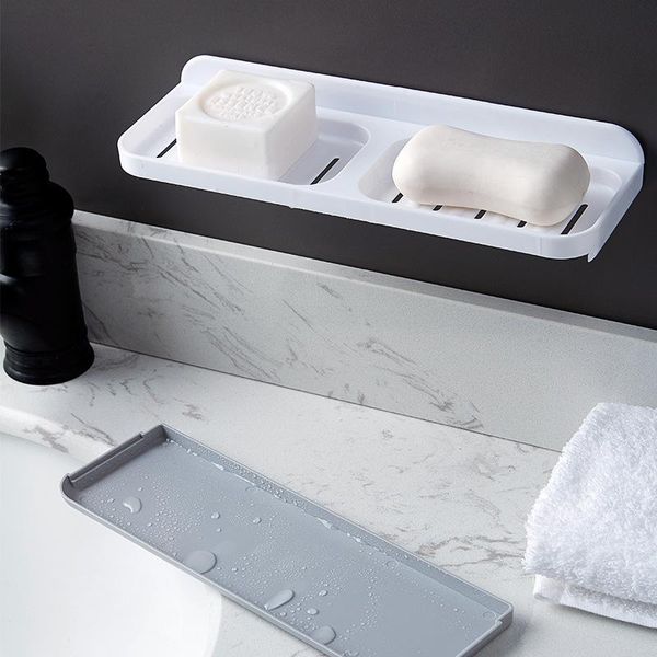 

bathroom storage & organization simple style wall-mounted toilet drain soap holder creative punch hole suction cup double drainage draw
