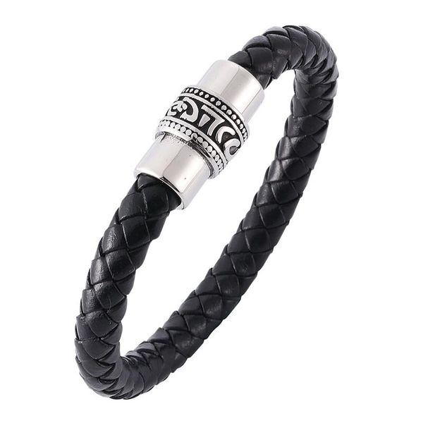 

charm bracelets fashion simple bangles leather bracelet men stainless steel magnetic clasp hand for jewelry gifts pw738, Golden;silver
