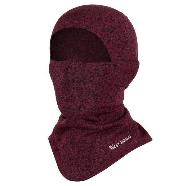 

winter cycling headwear sports cap solid color bicycle anti-wind thermal fleece hats scarf caps & masks, Black