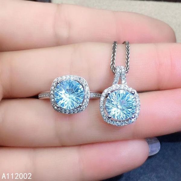 

fine jewelry natural blue z 925 sterling silver women pendant necklace ring set support test lovely selling bracelet, earrings &, Black