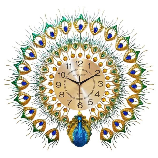 

1pc wall clock hanging luxury battery clocks