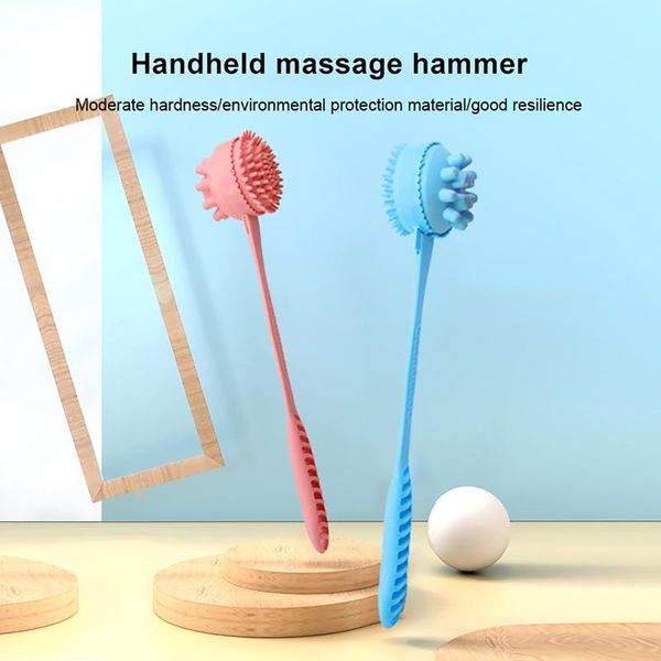 

full body massager 2 pcs manual back massagers handheld massage ball hammer long stick for legs arms shoulder reduce fatigue pain