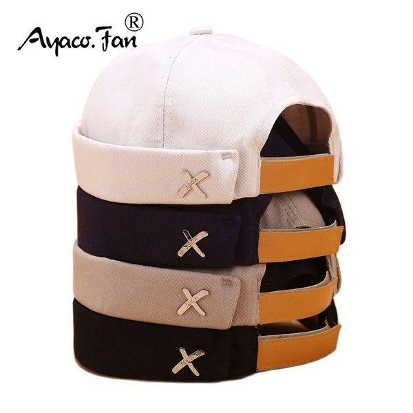 

beanies vintage docker skullies beanie men brimless cotton adjustable hats retro literary landlord sailor cap women hip hop hat