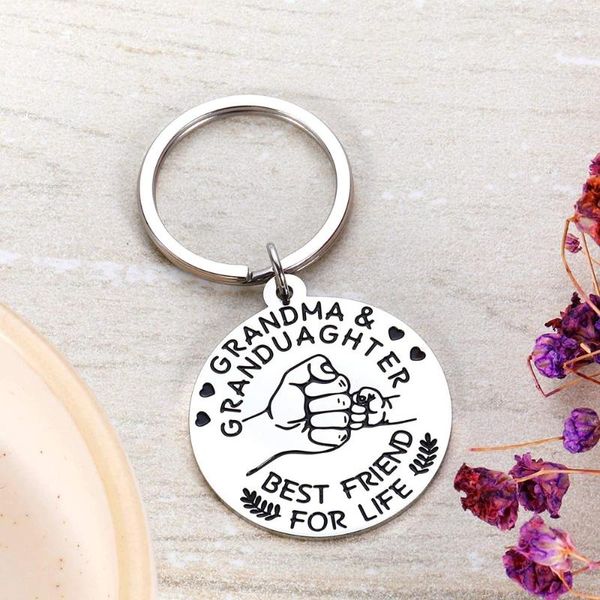 

keychains inspirational grandmother keychain from granddaughter birthday back to school graduation wedding gift stocking stuffer present, Silver