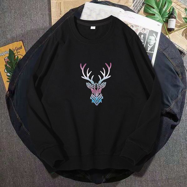 

mens sweater spring and autumn men's new round neck pullover trend korean version pure cotton terry upper garment long sleeve bottoming, Black