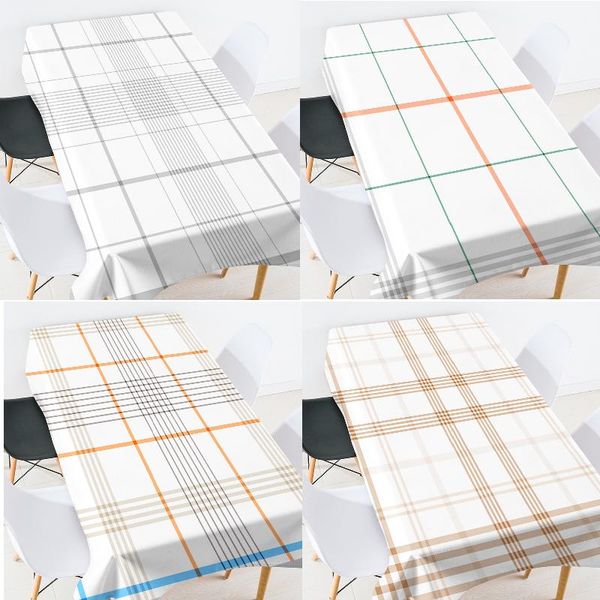 

table cloth geometric striped lattice waterproof cover dinning decoration white tablecloth party