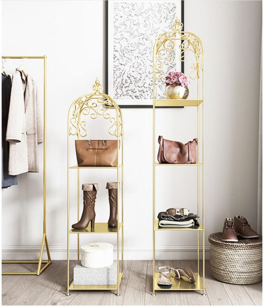 

golden birdcage storage rack bag display racks landing bedroom living room window shop multi storey