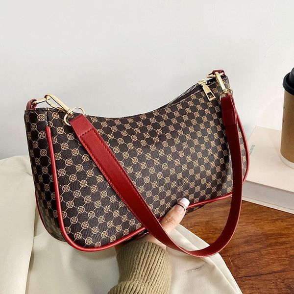

women shoulder purse vintage pattern armpit shoulder bag new handbag and purse pu leather small hobos bag mmm