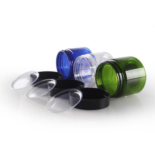 

50g colored empty round cosmetic cream jars with screw lids 1.7oz clear containers for cosmetics plastic jar pot tin storage bottles &