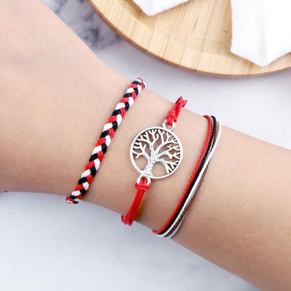 

tennis tree of life braided bracelet set for men woman gift adjustble woventhread bracelets&bangle charm silver-color female jewelry, Golden;silver