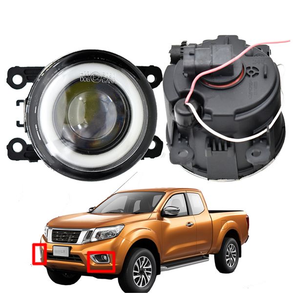 

for nissan navara d40 2005-2012 fog light 2 pieces fog-lights led drl angel eye 12v h11