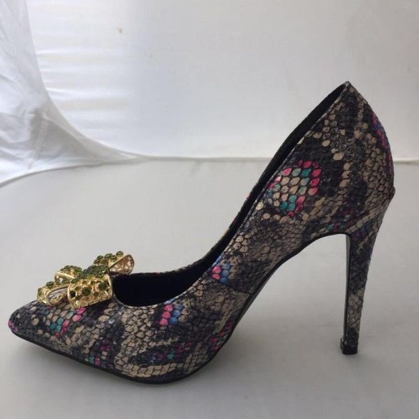 

dress shoes macytino genuine leather snake pattern high heel pumps formal ladies office career stiletto heels, Black