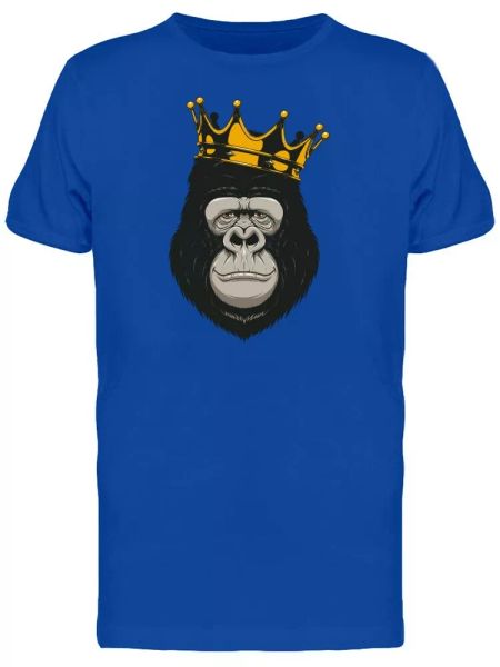 

gorilla golden crown men's tee -image by shutterstock, White;black