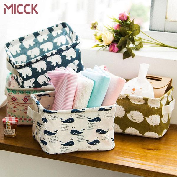 

storage baskets micck cotton deskbasket sundries underwear box diy office organize container laundry