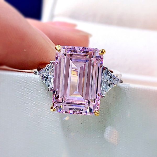 

square sapphire sparking high carbon diamond rings women, Silver