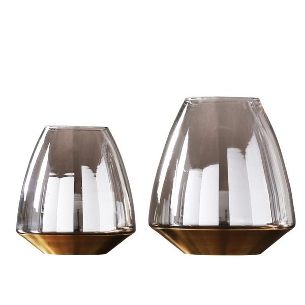 

modern brown glass vase flower arrangement transparent hydroponic crafts living room ornaments home decoration accessories vases