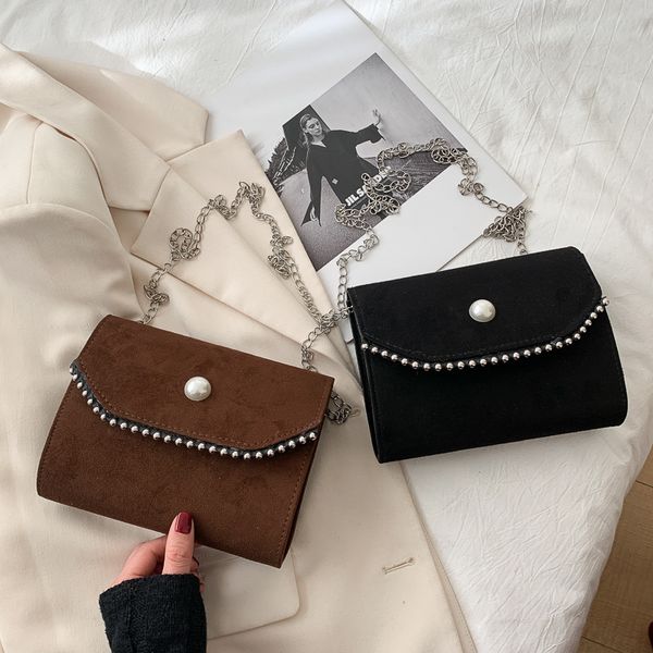 

pearl chain dinner women 2021 velvet elegant temperament underarm portable one shoulder messenger bag