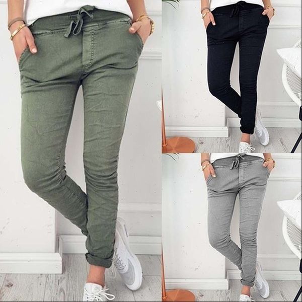 

trousers european and american fashion women capris casual slim tight stretch sweatpants, Black;white
