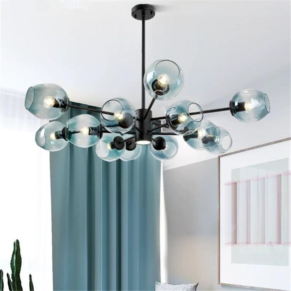 

chandeliers nordic led glass chandelier lighting dining room decoration lamps living indoor decor hanging fixtures