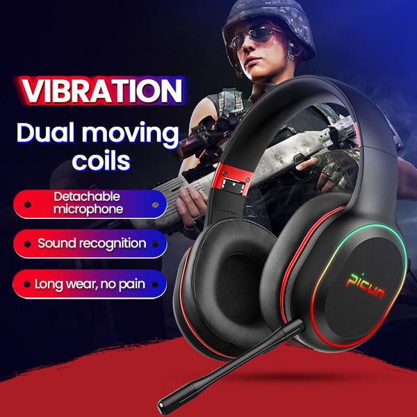

picun p80x gaming headset wireless over-ear headphones with a mic noise reduction dual-action coil high-quality cell phone earphon earphones