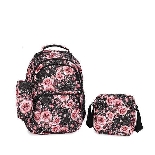 

2021 printed backpack with pencil bag cartoon schoolbag for primary and secondary school students female backpack