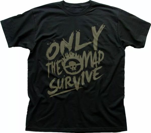 

mad max inspired only the mad survive black printed t-shirt fn9361, White;black