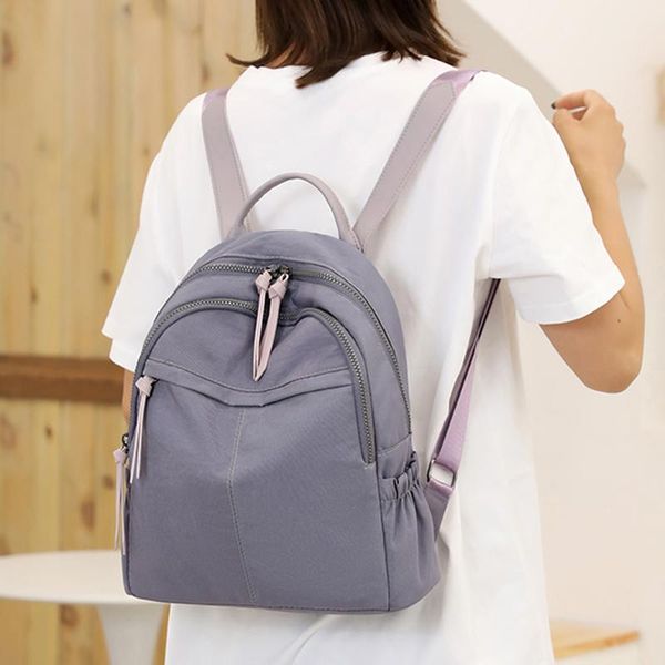 

backpack fashion nylon women simple casual double shoulder rucksack teenage girl student school bag mochilas female
