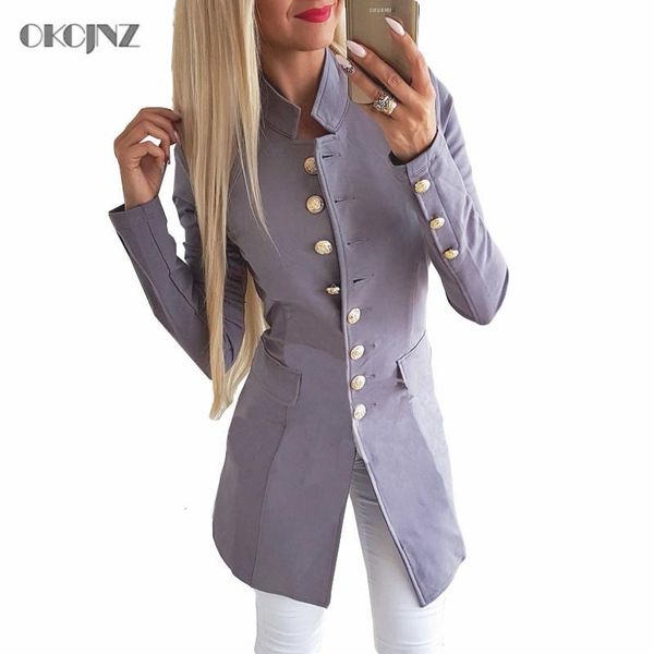 

women's suits & blazers autumn women blazer feminino female coat slim solid long sleeve outwear single breast plus size suit jacket off, White;black