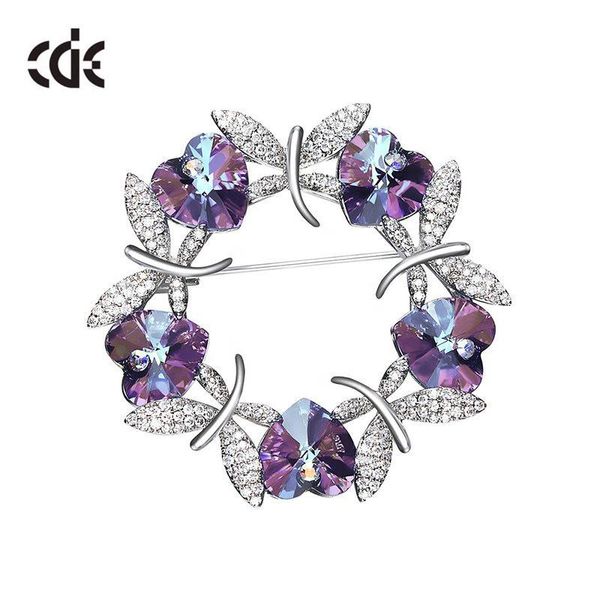 

pins, brooches cde fashion purple heart crystal for women dragonfly brooch jewelry luxury winter clothes accessories, Gray
