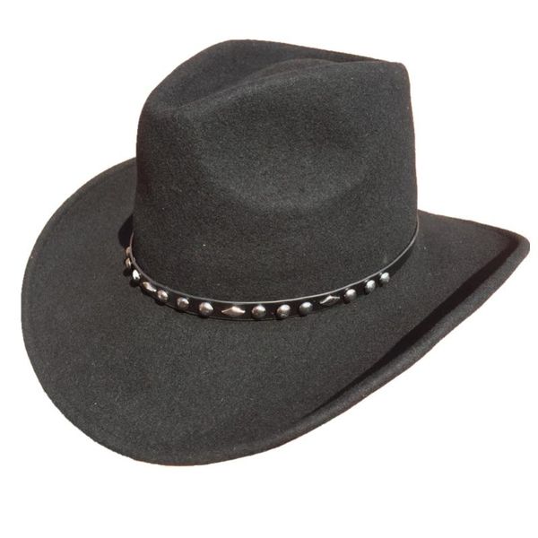 

cloches black wool felt western cowboy hat +, Blue;gray