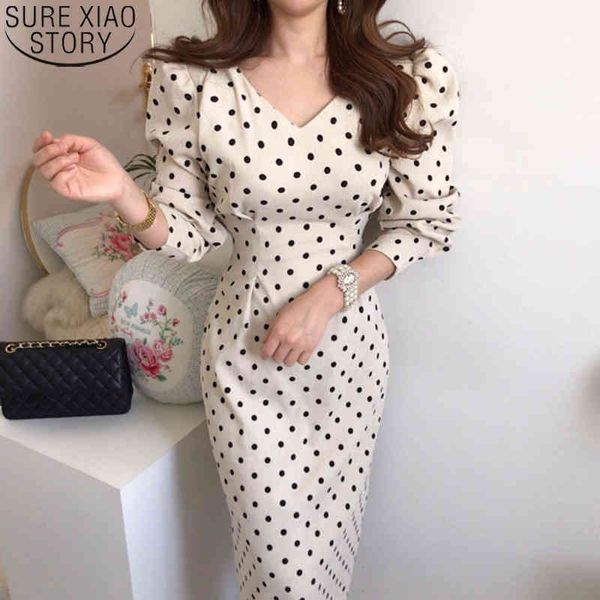 

french style spring autumn women polka dot print casual fashion corduroy dresses eleagnt lace-up slim party dress 12091 210417, Black;gray