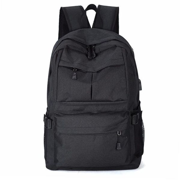 

backpack men women zipper canvas large capacity school lapgift usb charge port rucksack casual adjustable strap multipurpose