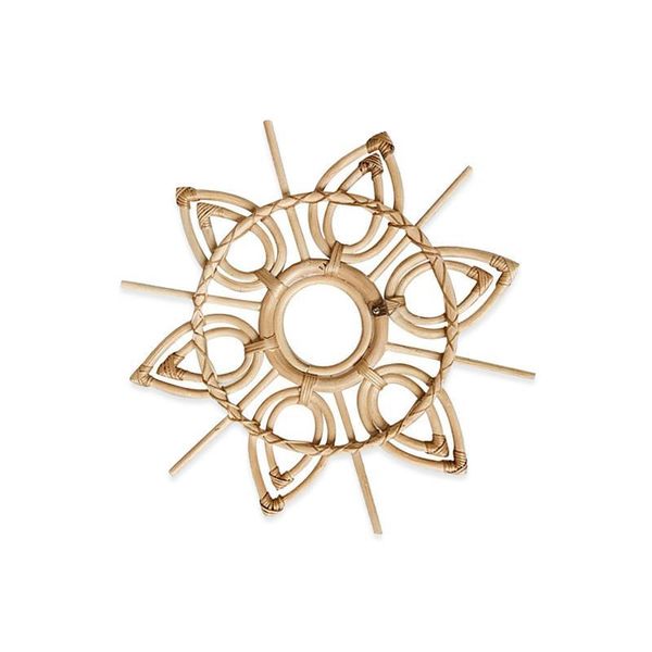 

mirrors rattan mirror frame style crafts flower creative po hanging wall living room bedroom decoration home