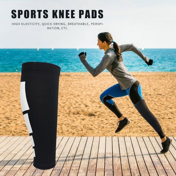 

fashion calf sleeve not easy to damage black guard protector brace support compression leg pads elbow & knee, Black;gray