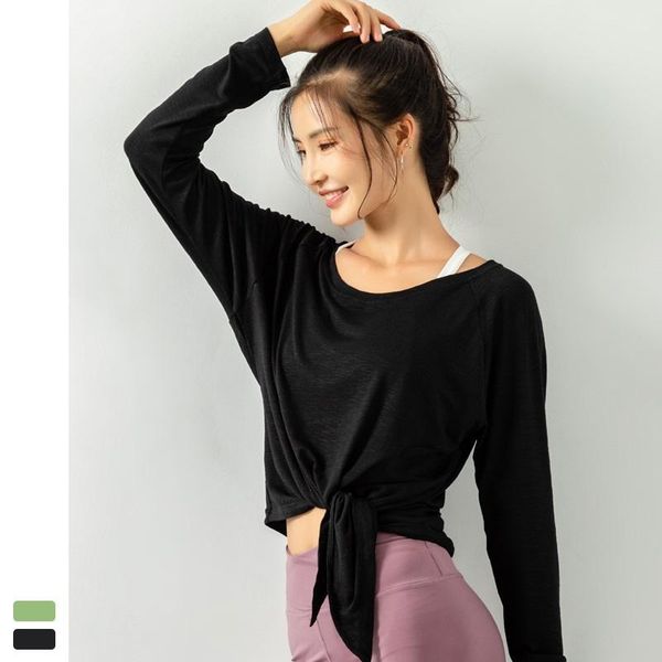 

yoga outfits woman long sleeve shirt loose stretchy running cycling fitness&body building breathable ushaped neck gym training, White;red