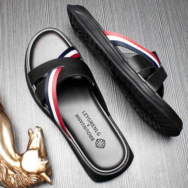 

slippers net red slippers for lovers to wear in summer kbqa, Black