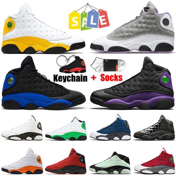 

jumpman 13 mens womens basketball shoes 13s houndstooth playground hyper royal reverse bred court purple sports sneakers trainers, White;red
