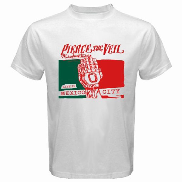 

pierce the veil misadventures men's white t-shirt size s-3xl, White;black